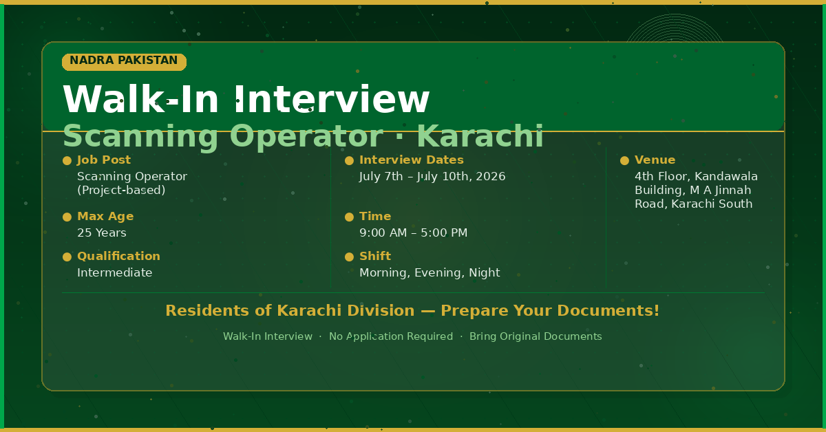 Nadra Karachi Jobs 2026