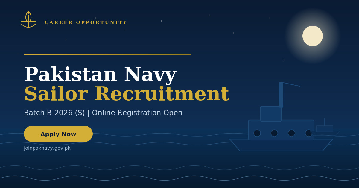 Pakistan Navy Sailor Jobs 2026