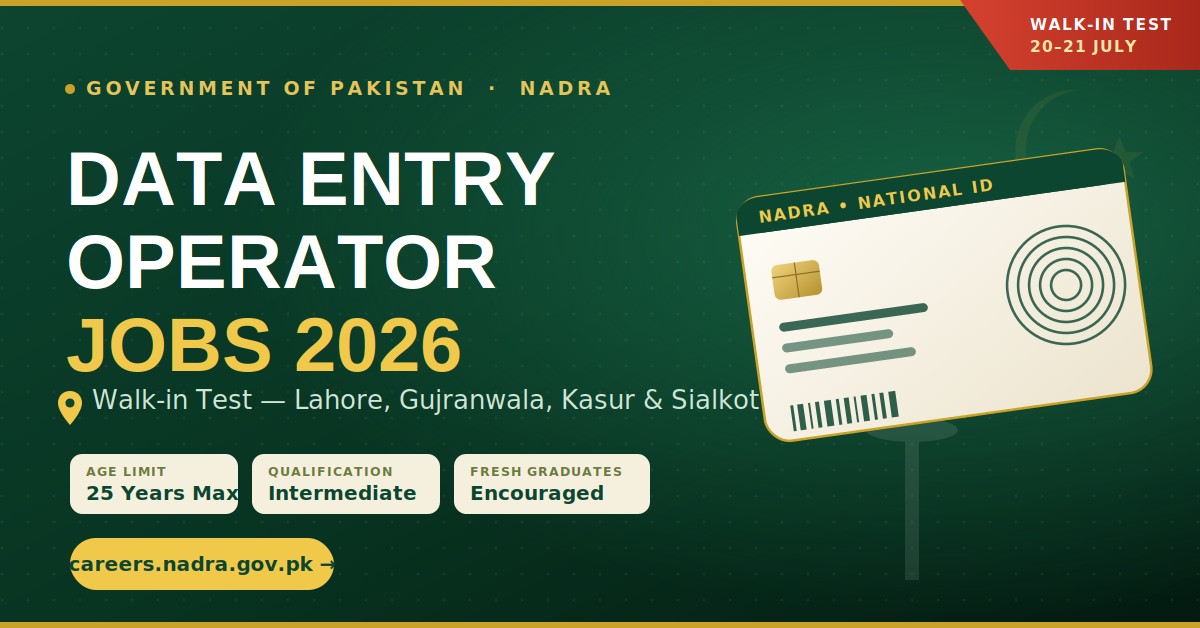 NADRA Data Entry Operator Jobs 2026