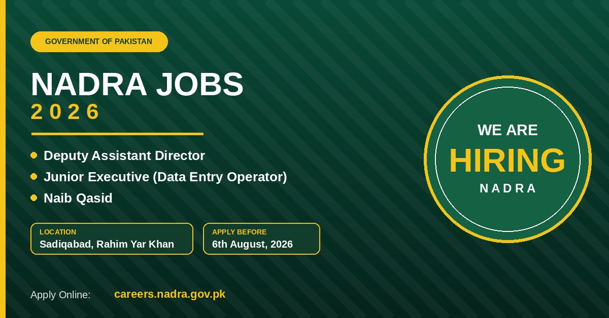 Naib Qasid NADRA Jobs 2026