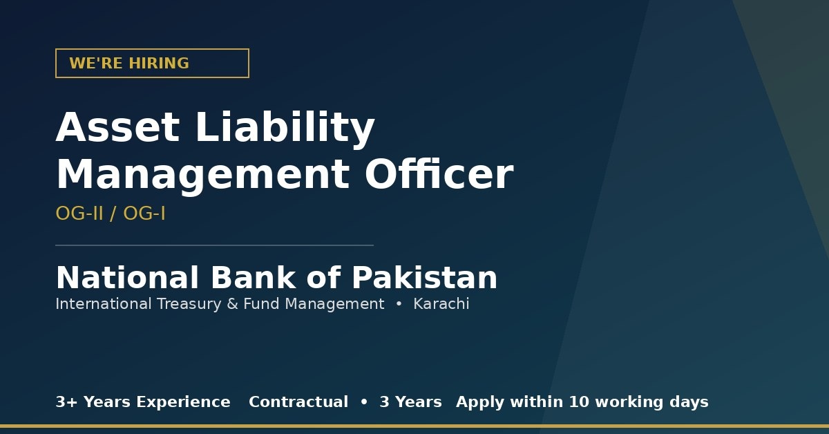 Asset Liability Management Officer NBP Jobs 2026