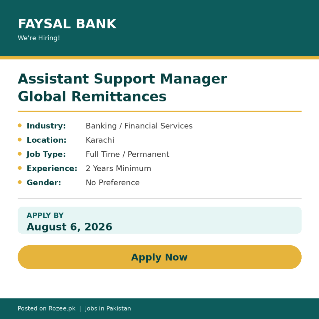 Faysal Bank Jobs 2026