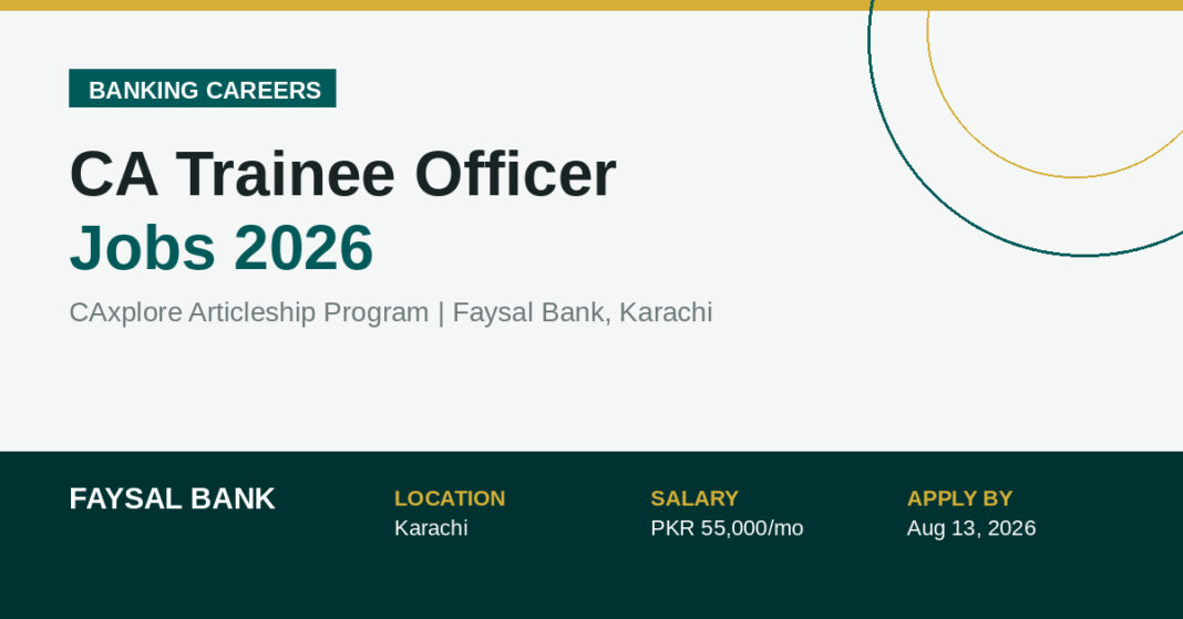 Faysal Bank CA Trainee Officer Jobs 2026