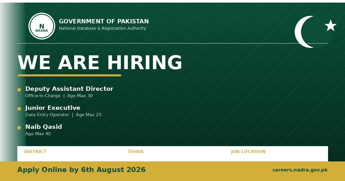 Nadra Jobs 2026 Apply Online