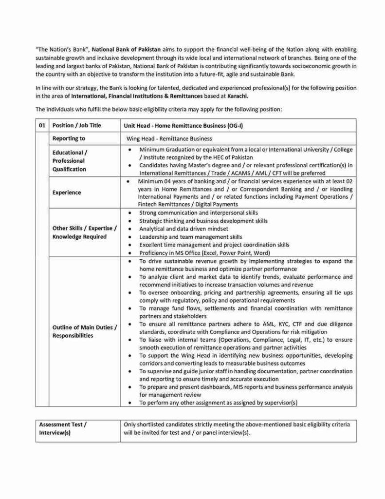 NBP Jobs 2026 Apply Now