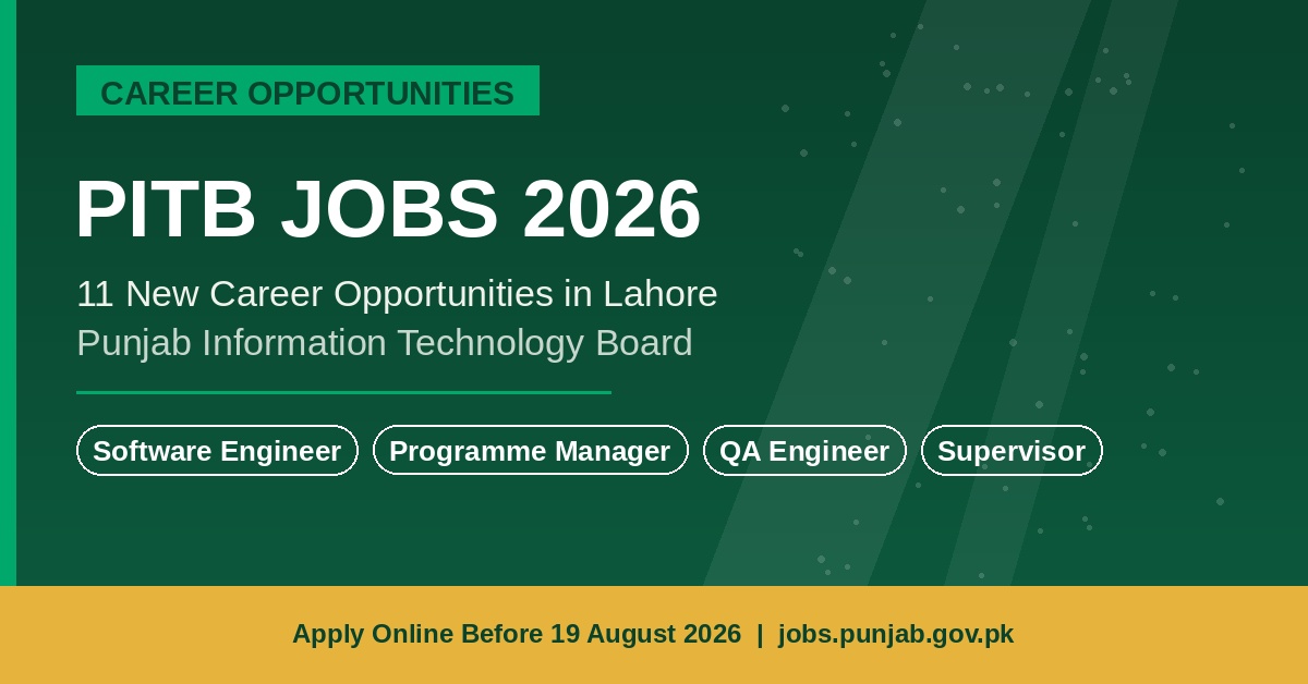 PITB Jobs 2026