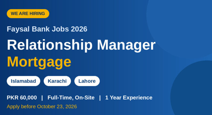 Faysal Bank Relationship Manager Job 2026