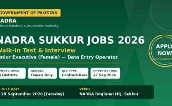 NADRA Sukkur Jobs 2026