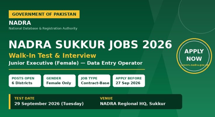 NADRA Sukkur Jobs 2026
