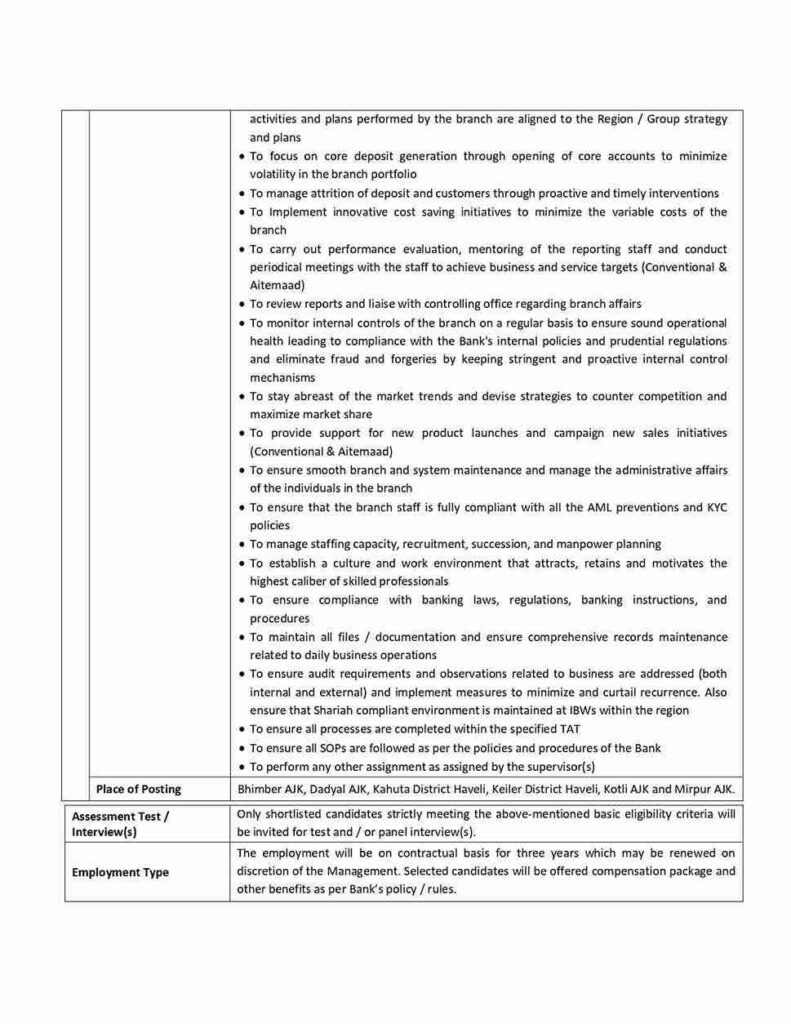  NBP Branch Manager (OG-I) Jobs 2026