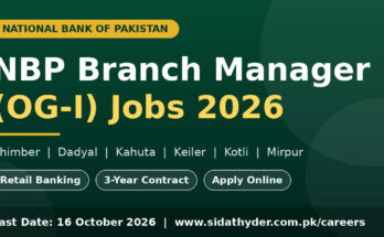 NBP Branch Manager (OG-I) Jobs 2026
