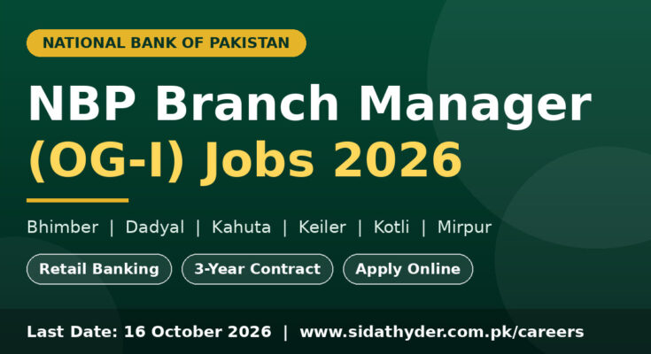 NBP Branch Manager (OG-I) Jobs 2026