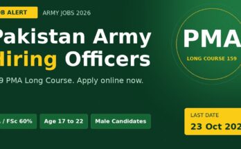 Pak Army PMA Long Course 159 Jobs 2026