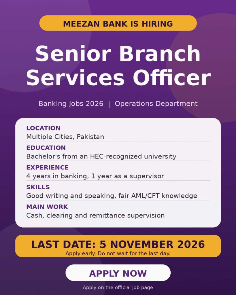 Senior Branch Services Officer Jobs 2026